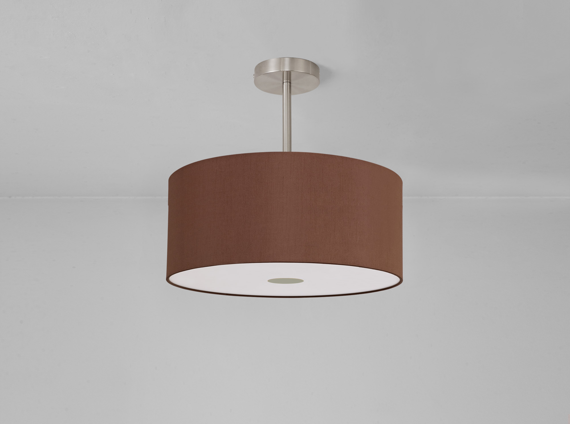 Baymont 40cm Semi Flush 1 Light Satin Nickel, Raw Cocoa/Grecian Bronze, Frosted Diffuser DK0258  Deco Baymont